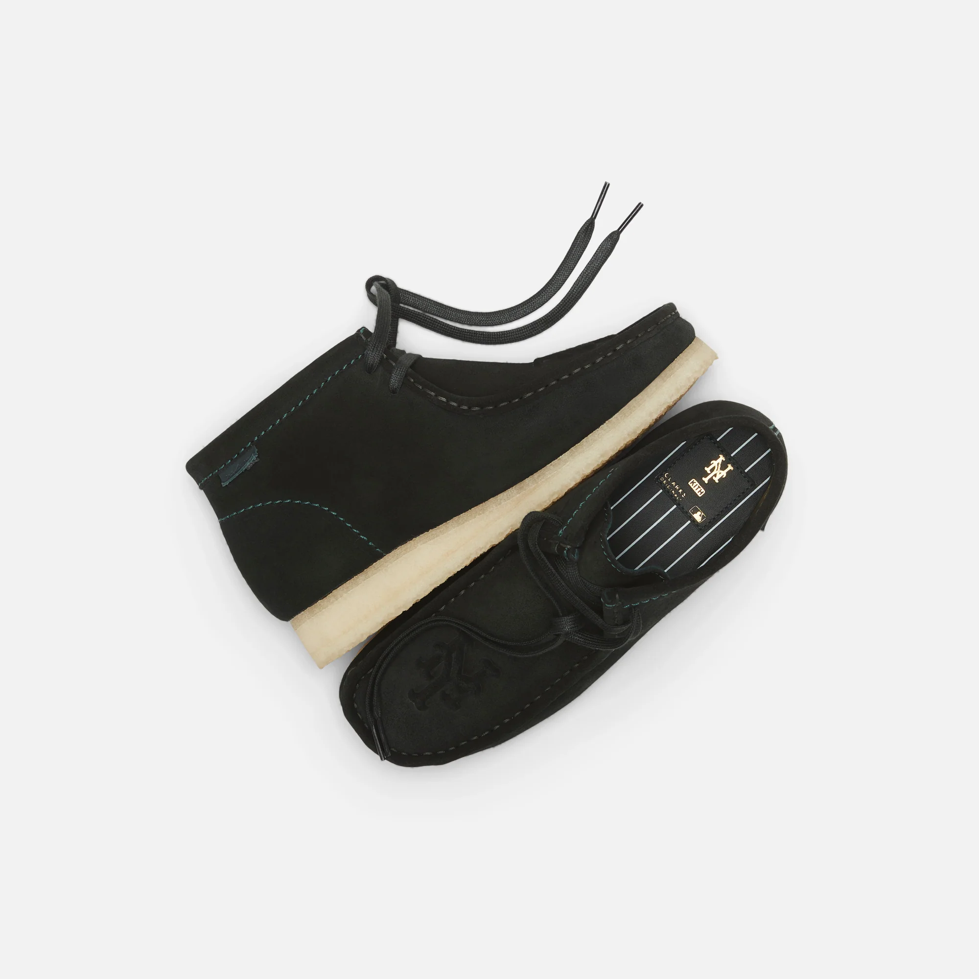 Kith & Clarks for New York Mets Wallabee Boot - Dark Green Suede - Image 6