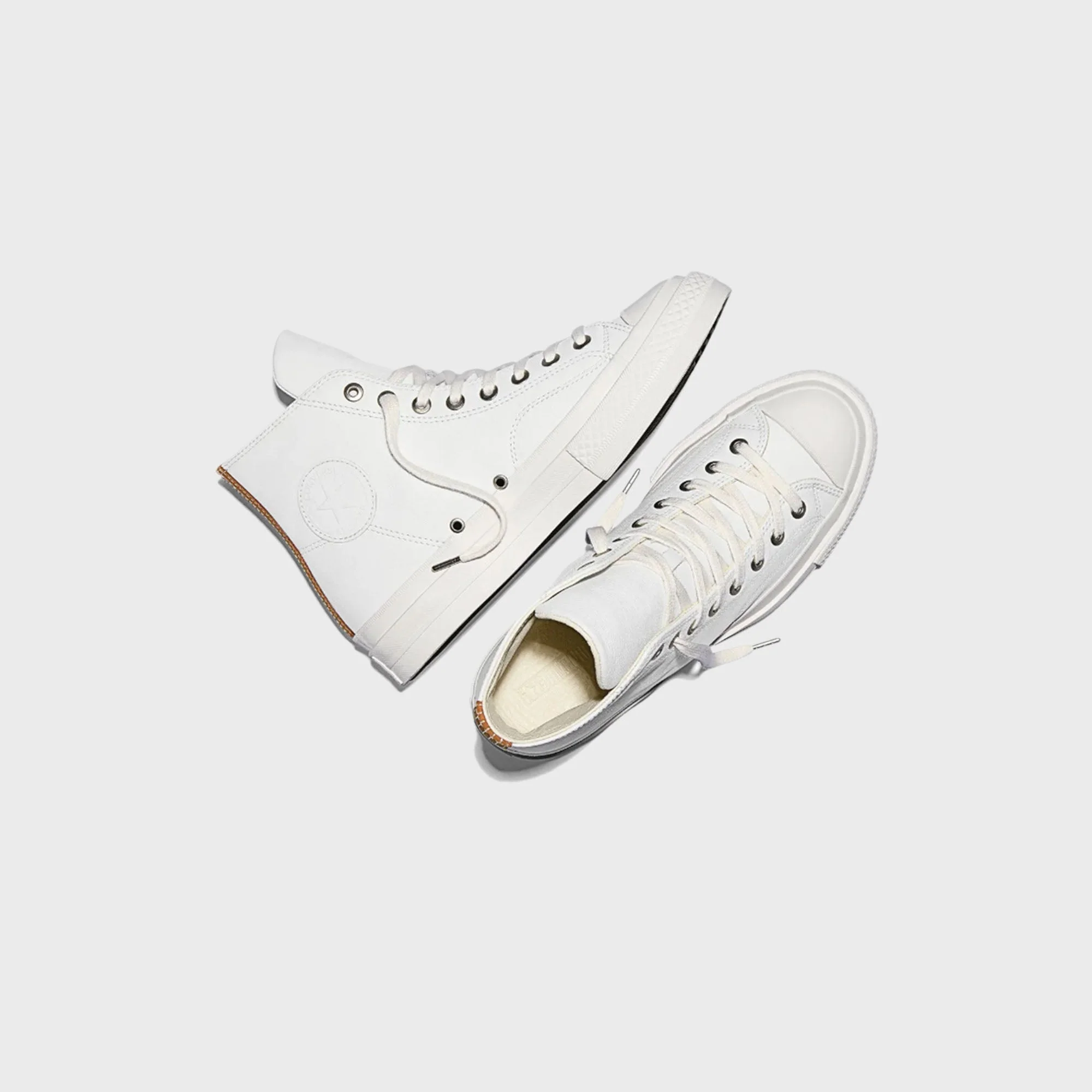 Converse First String Premium Leather - Cream / Brown - Image 5