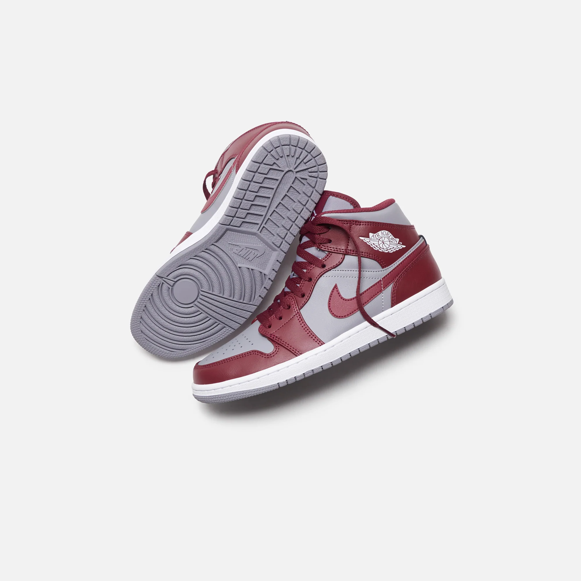 Nike Air Jordan 1 Mid - Cherrywood Red / White / Cement Grey - Image 4