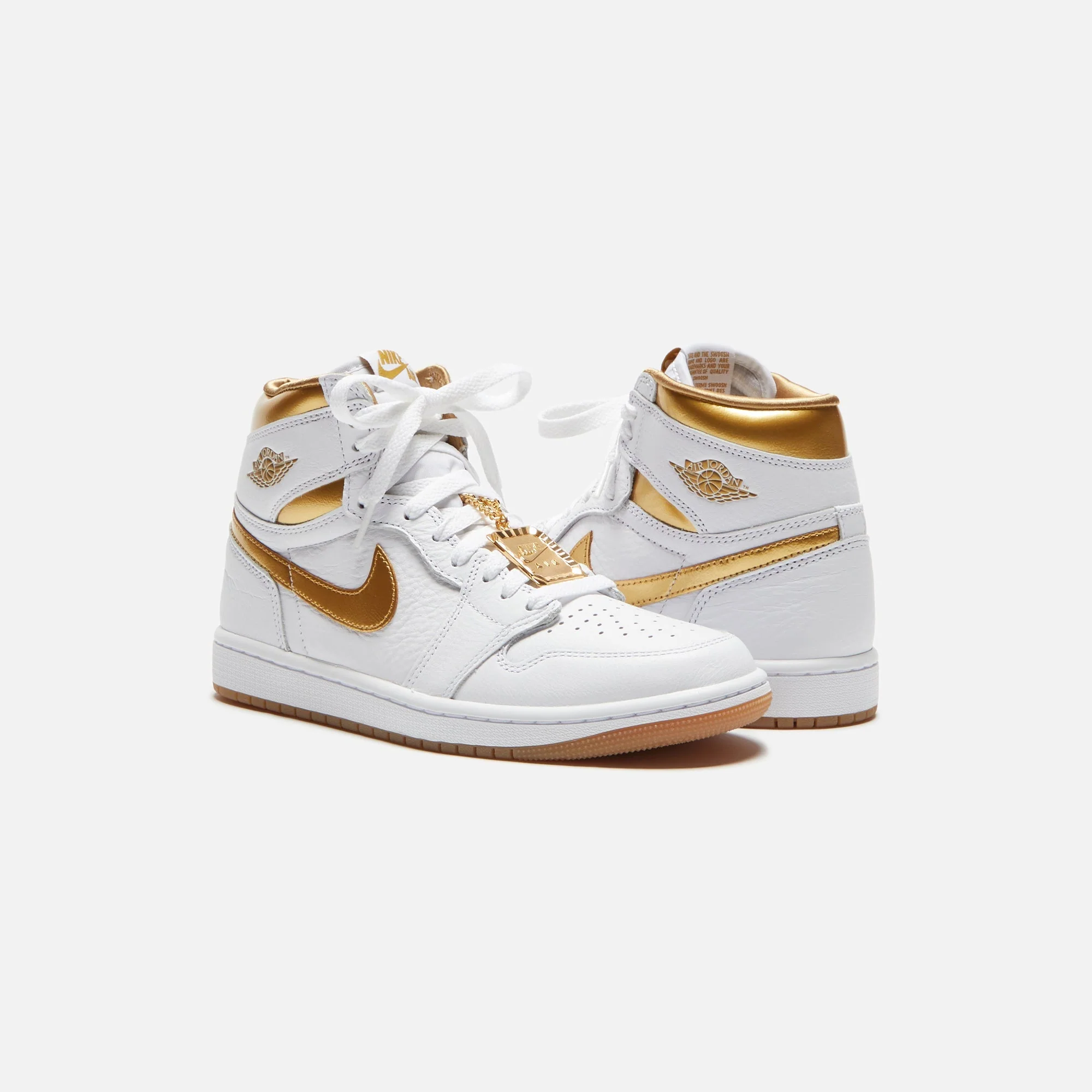 Jordan WMNS Air Jordan 1 High OG - White / Metallic Gold / Gum Light Brown - Image 4