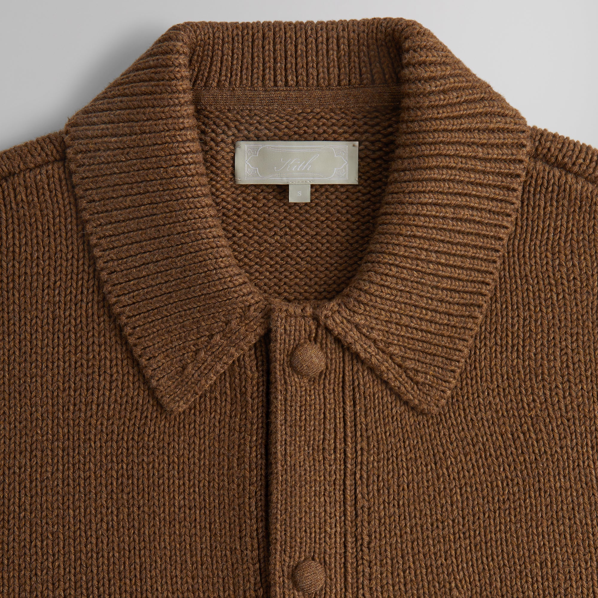 Kith Chunky Knit Ginza Cardigan - Earth Heather - Image 4
