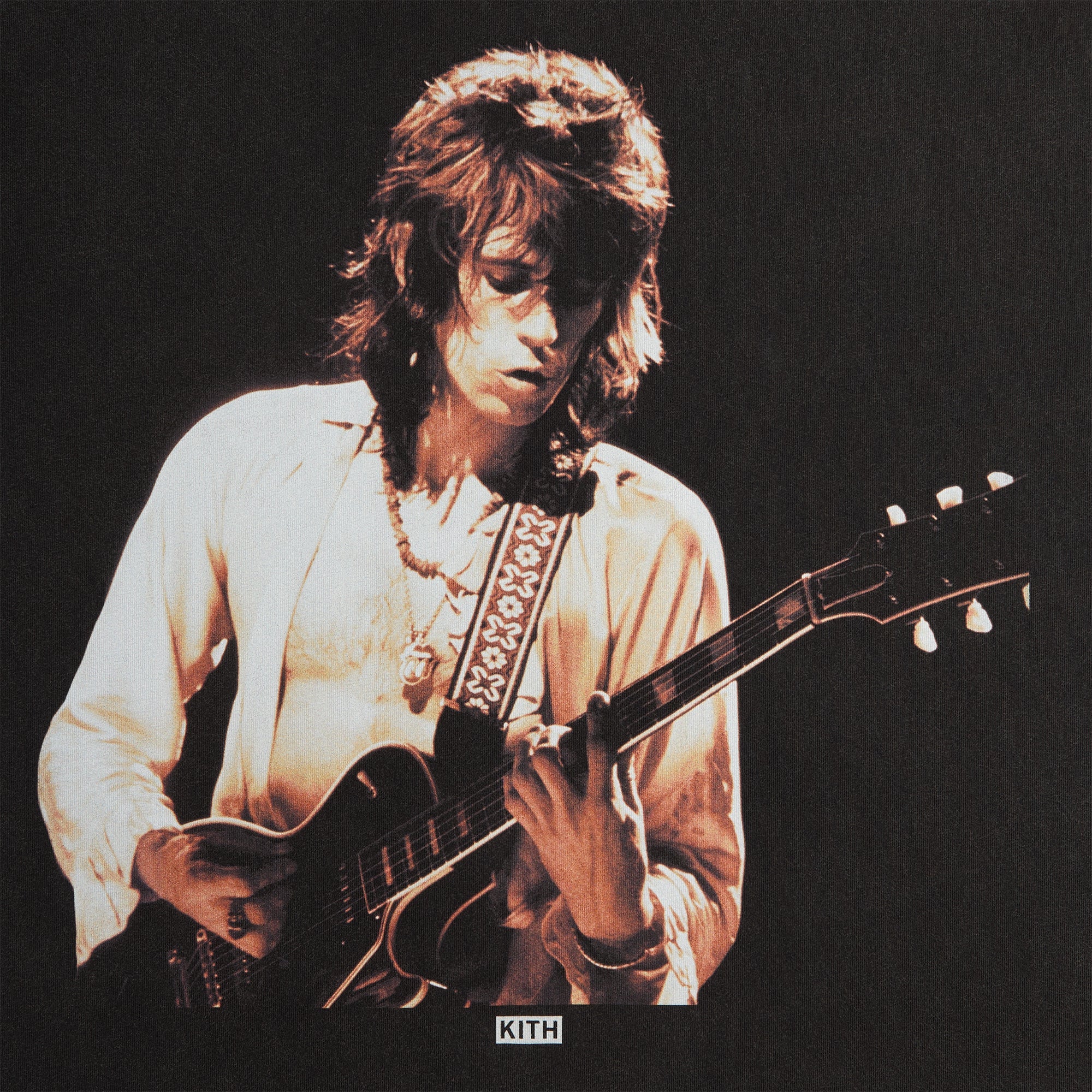 Kith for The Rolling Stones Keith Richards Concert Photo Vintage Tee - Black - Image 5