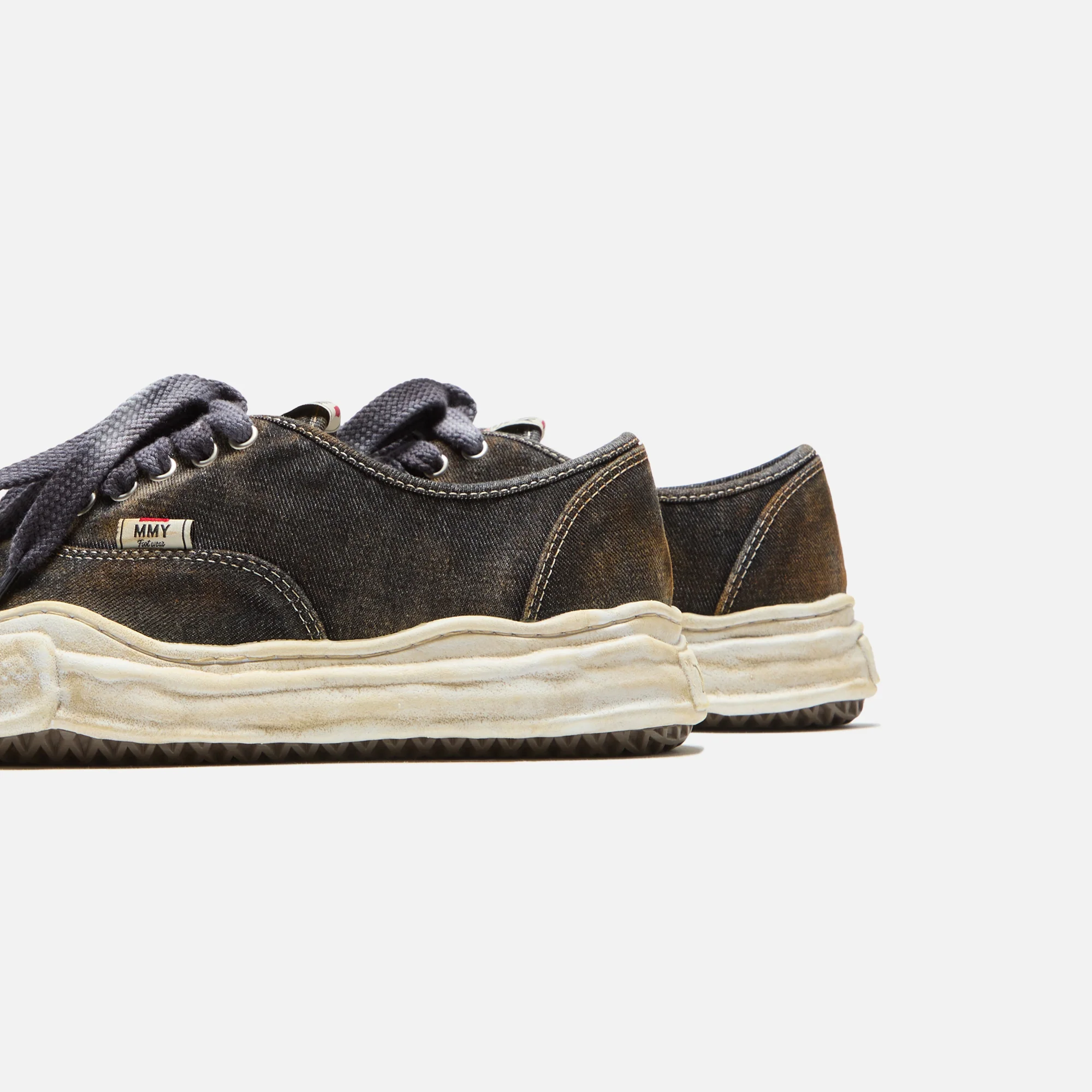 Mihara Yasuhiro Baker Original Sole Washed Denim Low-Top Sneaker - Black - Image 3