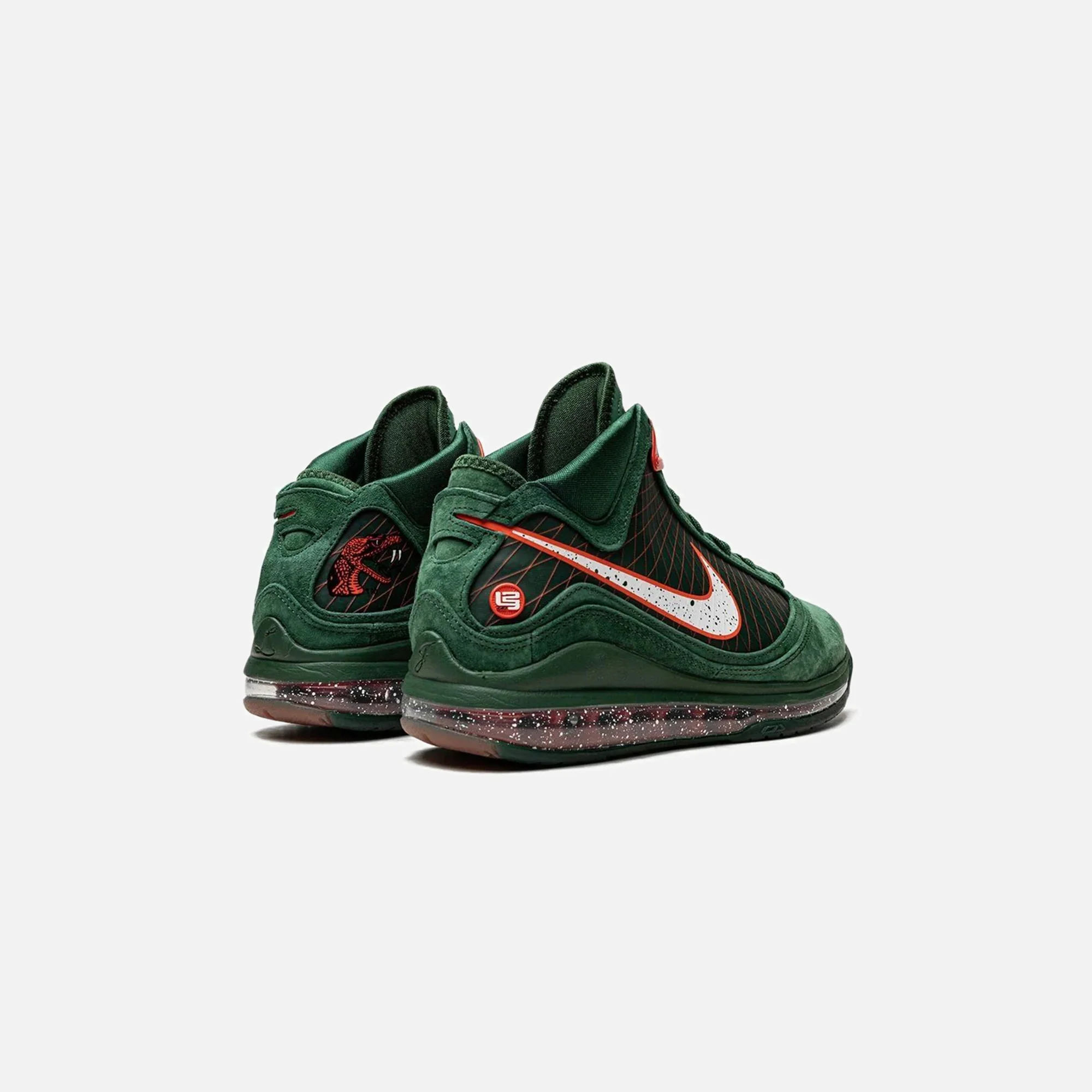 Nike Lebron VII - Gorge Green / White / Team Orange / Black - Image 3
