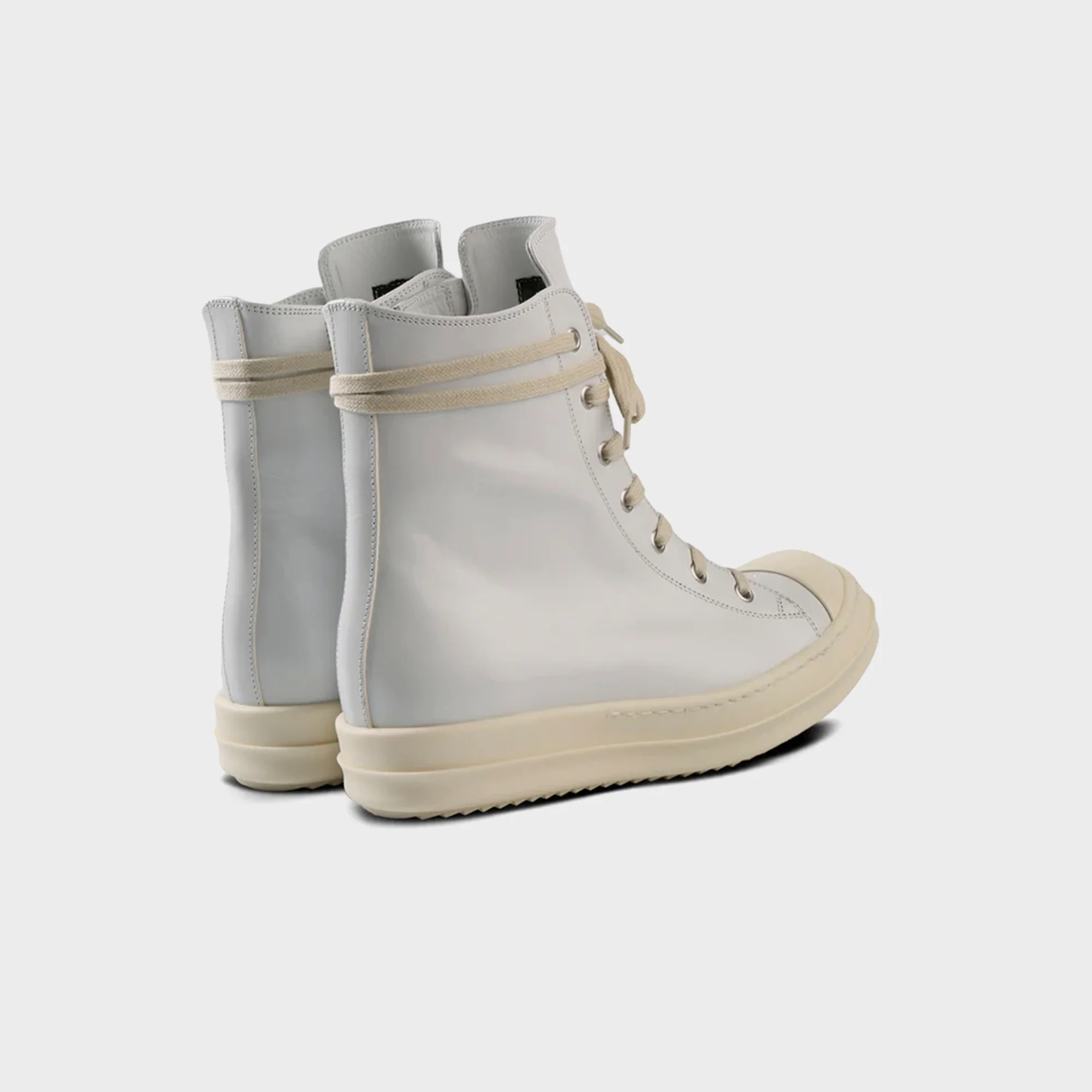 Rick Owens Scarpe in Pelle Sneakers - Chalk / White / Milk - Image 3