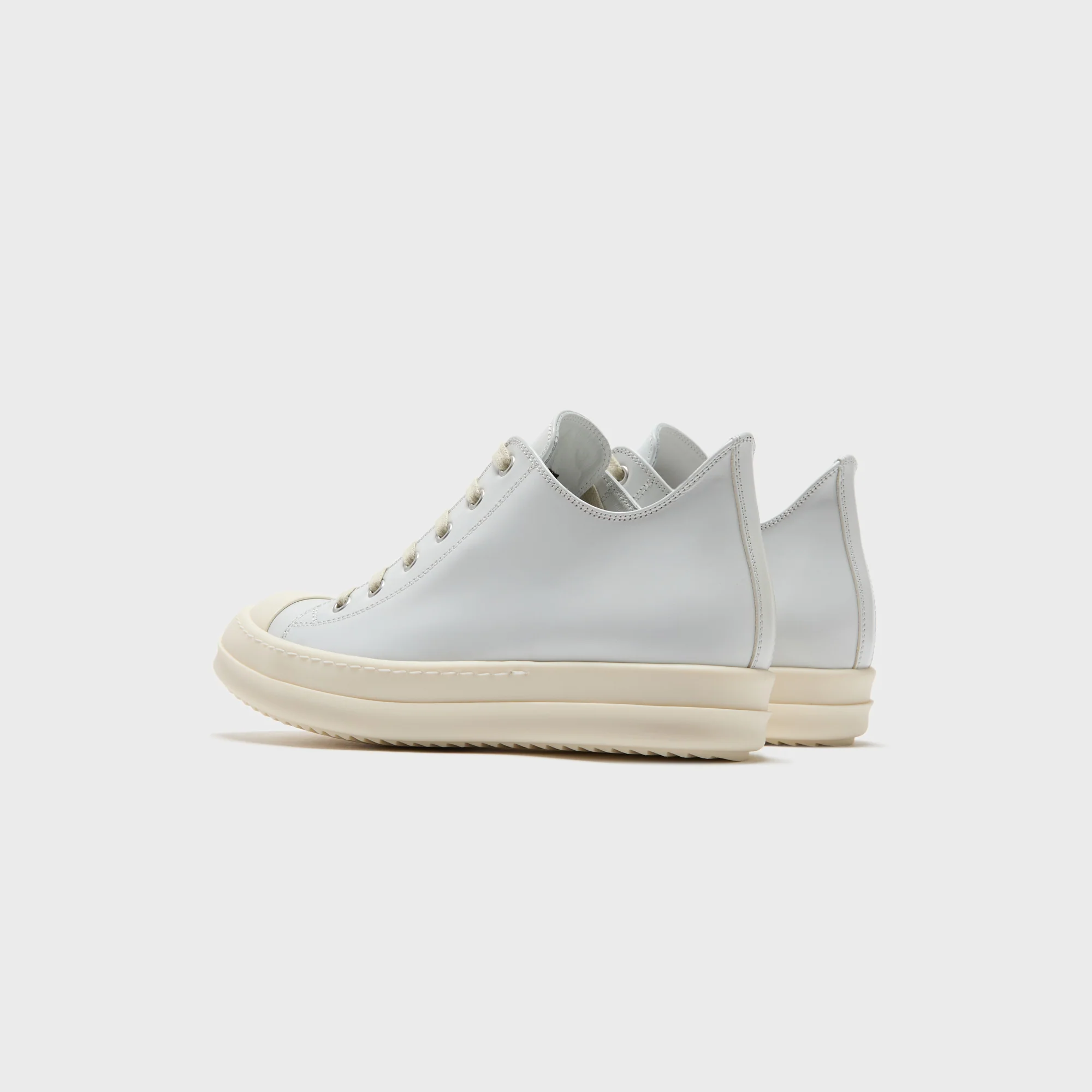Rick Owens WMNS Scarpe in Pelle Low Sneaks - Chalk / White / Milk / Milk - Image 4